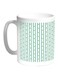 Lines and Circles Printed Coffee Mug White/Green/Orange 11ounce