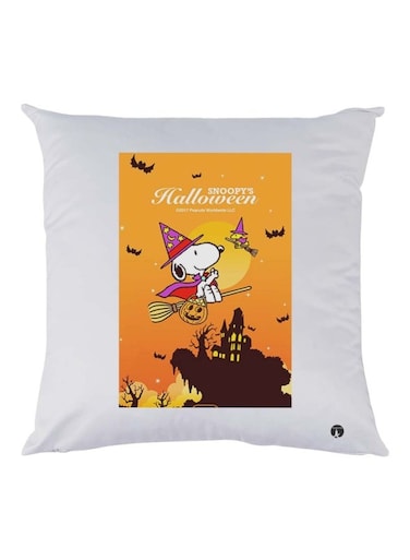 Snoopy's Halloween Printed Cushion polyester White/Orange/Black 30x30cm