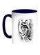 Face Of A Tiger Printed Coffee Mug Blue/White/Black