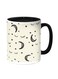 Moon And Stars Printed Coffee Mug Beige/Black 11ounce