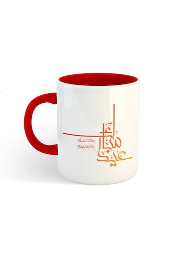 Eid Mubarak Printed Mug White/Red