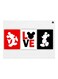 Love Themed Metallic Plate White/Red/Black 20x15cm