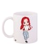 Cartoon Girl Printed Coffee Mug White/Red/Beige 11ounce
