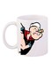 Popeye The Sailor Man Printed Coffee Mug White/Beige/Black 11ounce