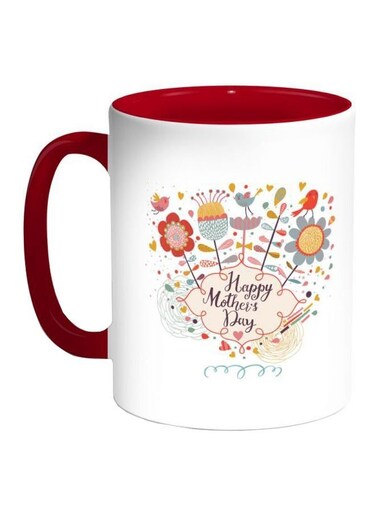 Happy Mothers Day Printed Coffe Mug White/Red/Green