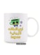 Quirky Positive Energy 11oz Ceramic Mug Arabic Style 'Oh Positive Energy' &amp; 'Hug Me' Design with Cute Coffee Cup in color white