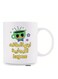 Quirky Positive Energy 11oz Ceramic Mug Arabic Style 'Oh Positive Energy' &amp; 'Hug Me' Design with Cute Coffee Cup in color white