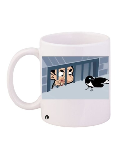 Mr. Bean Printed Coffee Mug White/Grey/Black