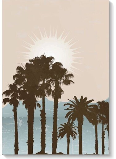 Sunrise Themed Wall Painting Beige/Blue/Black 40x60cm