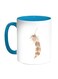 Bird Feather Printed Coffee Mug Blue/White/Brown 11ounce