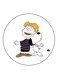 Cartoon Printed Fridge Magnet White/Brown/Black 5.5cm