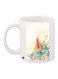 Flower Printed Coffee Mug White/Beige/Blue 11ounce