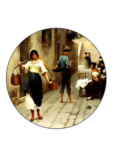 Vintage Art Printed Fridge Magnet Multicolour