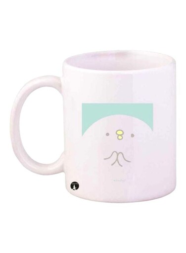 Bird Printed Mug White/Green/Black