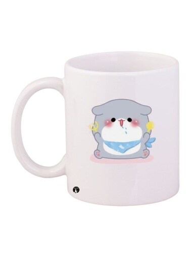 Printed Coffee Mug White/Grey/Blue