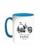 Motorcycle Printed Coffee Mug Turquoise/White 11ounce