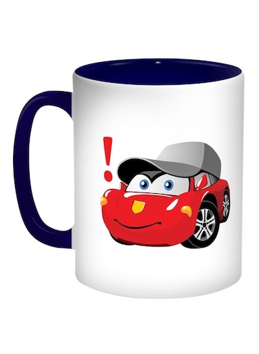 Cartoon Characters Car Printed Coffee Mug Blue/White/Red 11ounce