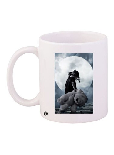 Girl Printed Coffee Mug White/Grey/Black 11ounce