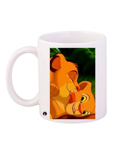 Lion King Printed Coffee Mug White/Brown/Green