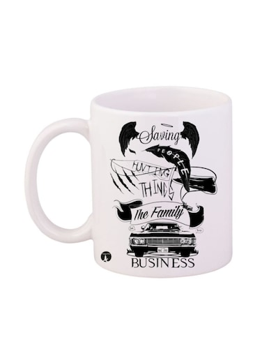 Supernatural Printed Mug White/Black 12ounce