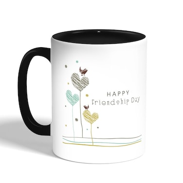 Happy Friendship Day Printed Coffee Mug, Black 11 Ounce