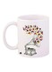 Floral Printed Coffee Mug White/Black/Red 11ounce