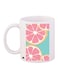 Fruit Printed Coffee Mug White/Pink/Blue 11ounce
