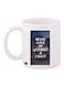 Never Give Up Printed Mug White/Black/Blue Standard Size
