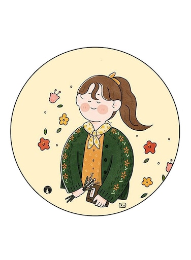 A Girl Printed Fridge Magnet Multicolour