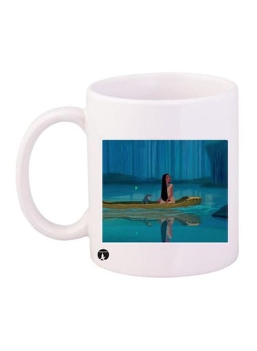 Pocahontas Printed Coffee Mug White/Blue/Brown