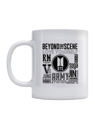 BTS Squad Albums Printed Mug White/Black 350ml