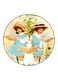 Vintage Art Printed Fridge Magnet Multicolour
