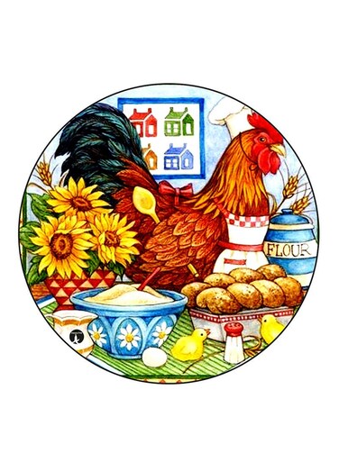 Rooster Printed Fridge Magnet Multicolour