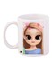 Cartoon Girl Printed Coffee Mug White/Beige/Blue 11ounce