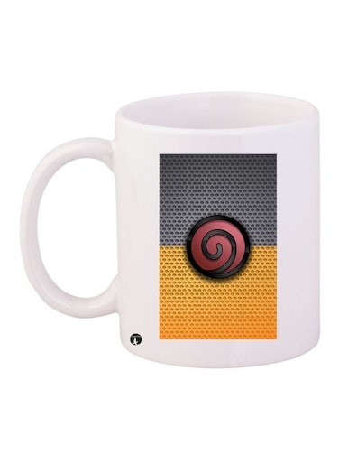 Printed Coffee Mug White/Yellow/Grey 11ounce