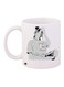 Printed Ceramic Coffee Mug White Grey