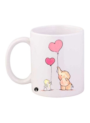 Animal Printed Coffee Mug White/Pink/Black