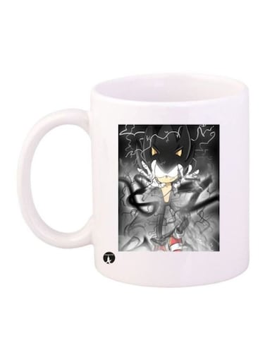 Sonic Video Game Printed Coffee Mug White/Grey/Yellow