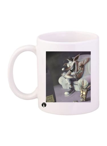 Crash Video Game Printed Mug White/Beige/Black Standard Size