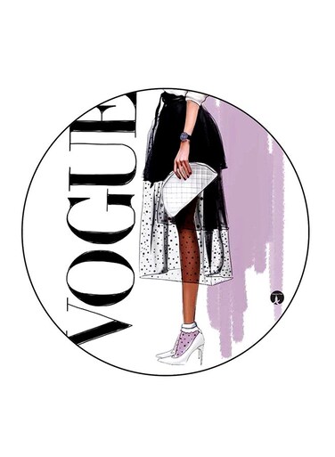 Vogue Printed Fridge Magnet Multicolour 5.5 x 5.5cm