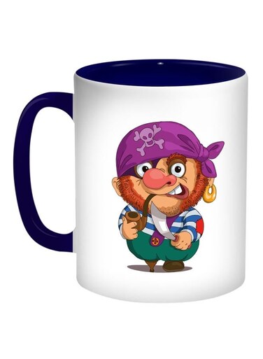 Cartoons Pirate Printed Coffee Mug Blue/White/Purple 11ounce