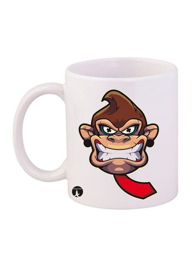 Donkey Kong Printed Mug White/Brown/Red