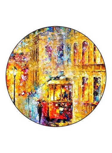 Tram Printed Fridge Magnet Yellow/Red/Blue