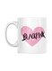 Heart Printed Mug White/Pink/Black 350ml