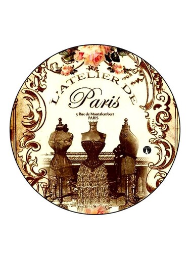 L'atelier De Paris Printed Fridge Magnet Beige/Brown/Pink 5.5cm