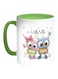 U &amp; Me Printed Coffee Mug White/Green 11ounce