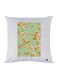 Flowers Printed Decorative Cushion polyester White/Green/Peach 30x30cm