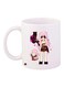 Anime Printed Coffee Mug White/Pink/Brown 11ounce