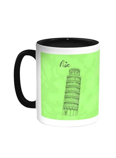 Landmarks - Leaning Tower Of Pisa Printed Coffee Mug Black/White 11ounce