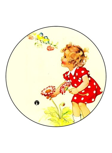 Printed Fridge Magnet Beige/Red/Yellow 5.5cm